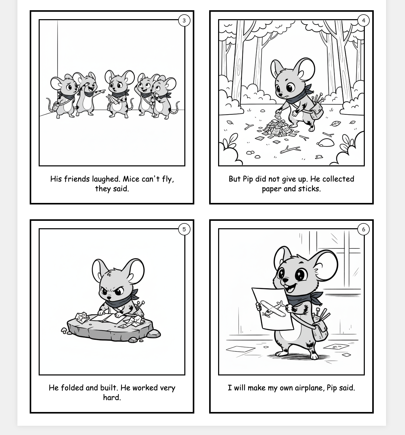 Printed graphic novel pages