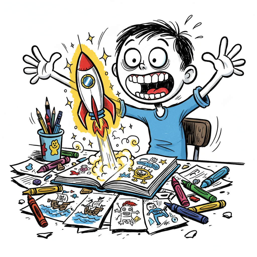 Wacky Cartoon illustration style